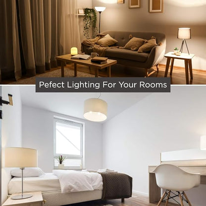 LED A19 Light Bulbs | 9 Watt (60 Watt Equivalent) | E26 Base | Warm White 3000K | EcoSmart Lights | High Output 825 Lumens | Long Term Care Lighting | 6 Pack by GoodBulb