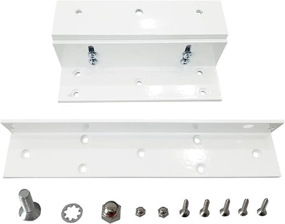 Visionis FPC-5191-WH White 300lbs Indoor Electromagnetic Lock with 300 lbs L and Z Bracket for Inswinging Door