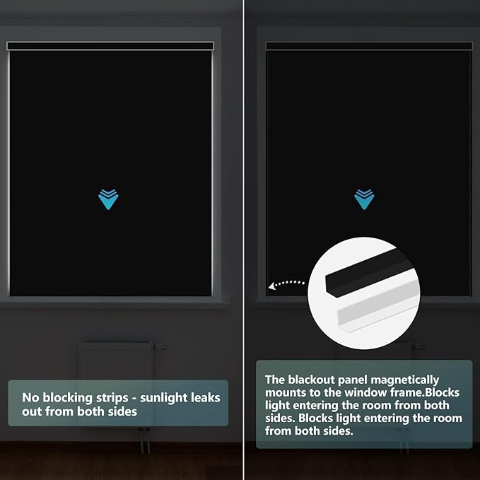 Aprilsmart Motorized Blinds with Remote,Compatible with Apple HomeKit Alexa Google Home- Voice and app Control,Motorized Roller Shades 100% Blackout Custom Size(Vinyl Black-14)