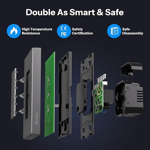 SONOFF M5 Matter Smart WiFi Light Switch, 3-Gang Wall Switch with Timing & Voice Control, Compatible with Matter, Alexa & Google Home, Requires Neutral Wire (120 Type)
