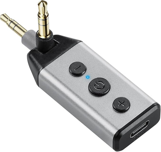 1Mii B04 Bluetooth 5.4 Receiver for Car, 3.5mm Jack AUX Bluetooth Car Adapter, Wireless Audio Receiver for Home Stereo with Volume Control, Hands-Free Clear Call, 16H Battery Life (RX Only)