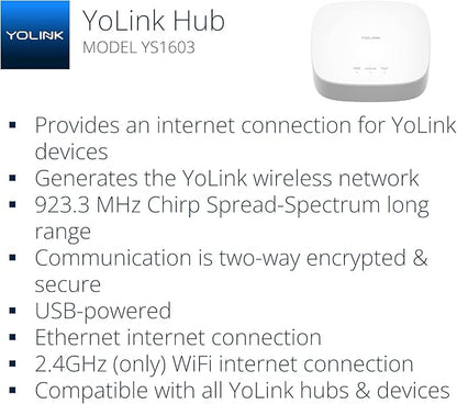 YoLink LoRa Smart Door Sensor Starter Kit: Hub & Door Sensor - Door Left-Open Reminders, up to 1/4 Mile Open-Air Range, up to 5 Year Battery Life, Alexa, IFTTT, Home Assistant
