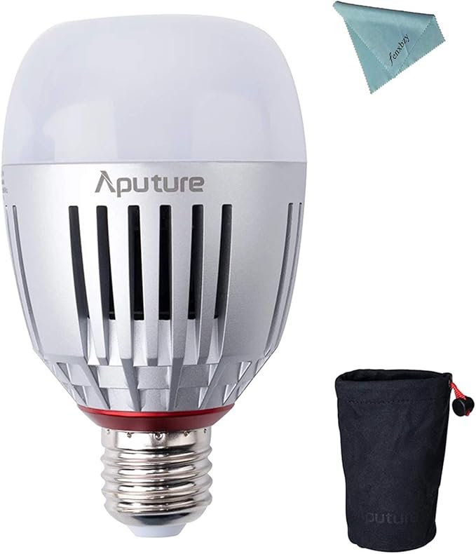 Aputure Accent B7C Smart Led Light Bulbs,1 Pack,7W RGBWW,2000k-10000k Bi Color,CCT/HSI/FX Mode,App Control Built-in Battery, E26/E27 Socket