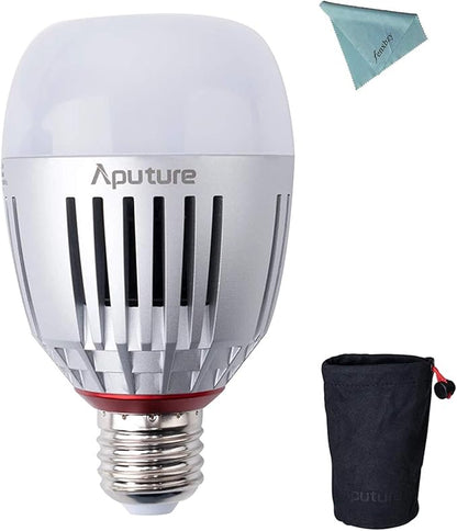 Aputure Accent B7C Smart Led Light Bulbs,1 Pack,7W RGBWW,2000k-10000k Bi Color,CCT/HSI/FX Mode,App Control Built-in Battery, E26/E27 Socket