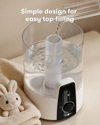 Nursery Humidifiers for Bedroom,1.06Gal(4L) humidifier for baby,3-in-1 Humidifier & Aroma Diffuser & Night Light,Dishwasher-Safe Tank Easy to Clean,Top Fill,360° Ultra-Fine Spray,Auto Shut-Off,White