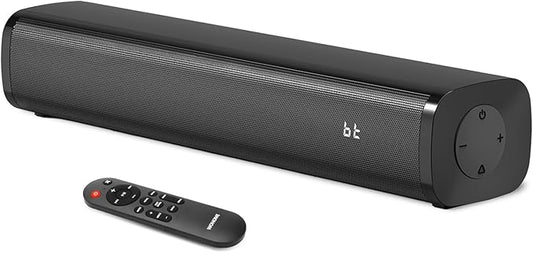 2.1 Sound Bars for TV, Built-in Subwoofer, 6 Levels Voice Enhancement, 16 Inches TV Soundbar Speakers with Bluetooth 5.3/Optical/AUX/USB Connection, Wall Mount, 3 EQ Modes, S100