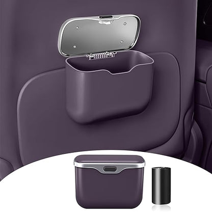 HOLDCY Car Trash Can, Waterproof Multi‑Functional Auto Trash Bin for Door/Console/Seat Back, Universal Vehicle Garbage Can for Car/Truck/SUV Drivers (Purple)