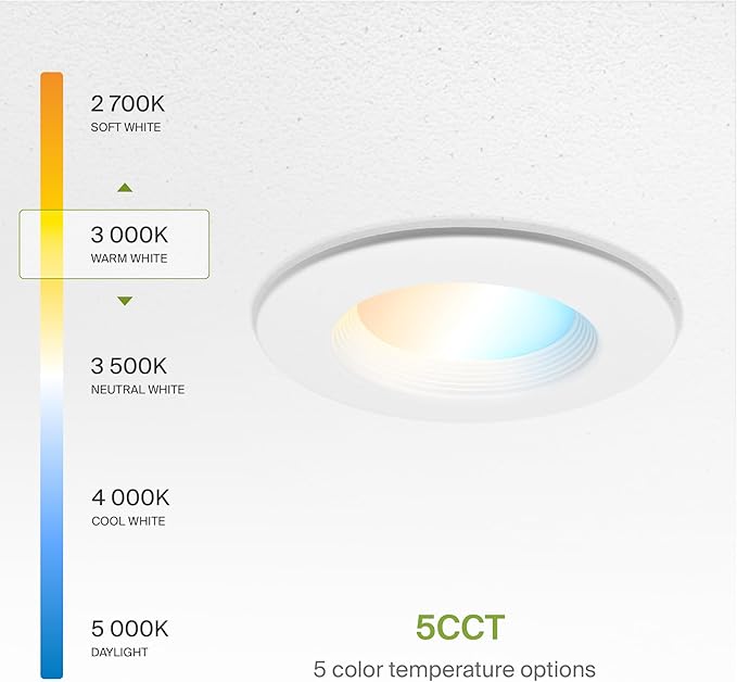 ASD 12 Pack Retrofit LED Recessed Lighting 6 Inch - 12W 2700K-5000K 1078LM Can Lights for Ceiling 6 Inch, Dimmable Recessed Lights, Baffle Trim Wet Rated Wafer Lights, ETL, Energy Star