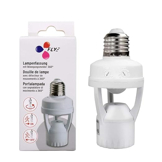 TWDRTDD Motion Sensor Light Socket,PIR Motion E26 Screw Bulb Adapter, Auto On/Off Night Light Control Smart Sensor Bulb Adapter for Storage Room, Garage Lighting Fixture (E26-Sensor)
