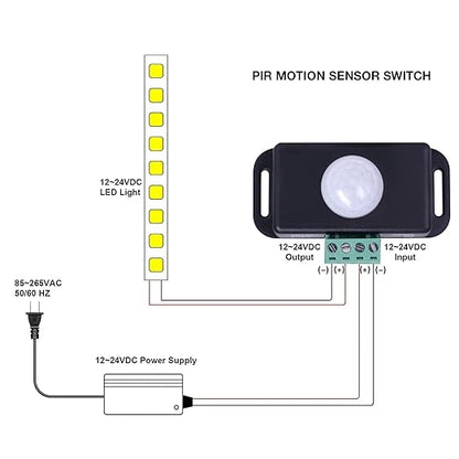Sensky BS009 12V 24V PIR Sensor LED Motion Sensor Switch Motion Timer Function Sign Control PIR Controller LED Strips Lighting