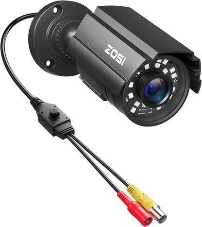 ZOSI 1080P CCTV Camera Outdoor Indoor Hybrid 4 in 1 HD TVI/CVI/AHD/CVBS Home Security Cameras System,Night Vision,Waterproof Metal Housing Bullet Cam For 960H,720P,1080P,5MP,4K analog Surveillance DVR