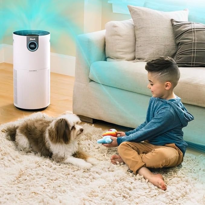 SHARK UA205 Nanoseal HEPA Air Purifier MAX with Clean Sense, Covers 1350 Sq Ft, XL Room, White (Renewed)