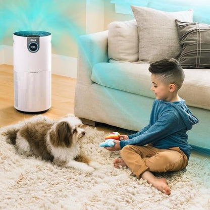 SHARK UA205 Nanoseal HEPA Air Purifier MAX with Clean Sense, Covers 1350 Sq Ft, XL Room, White (Renewed)