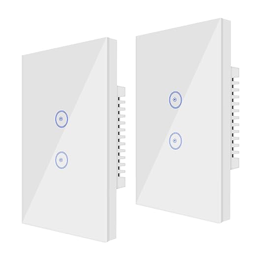Jinvoo WiFi Wall Light Touch Panel Switch, 3 Way, Remote Control by Smart Phone,No Hub Required, AC 120V, Works with Amazon Echo, Google Home, Black