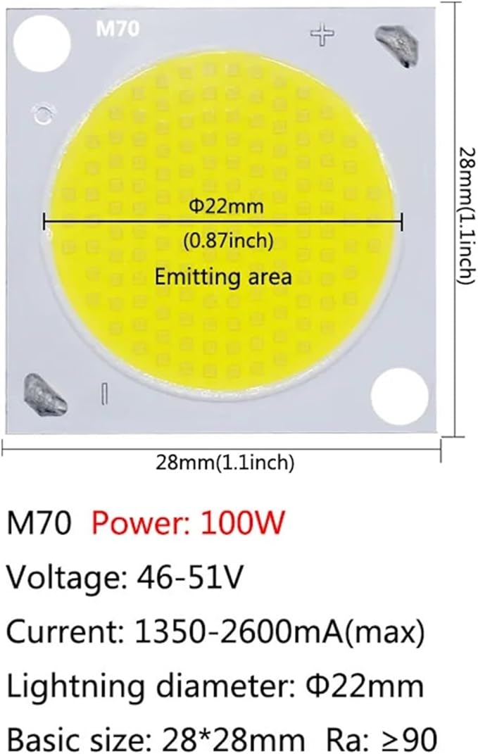 1PCS 300W 100W 80W 50W LED SMD COB LED Bulbs Chip Small Size Chip Lamp Smart IC Chip for LED Spotlight KIt DIY(M70 100W)