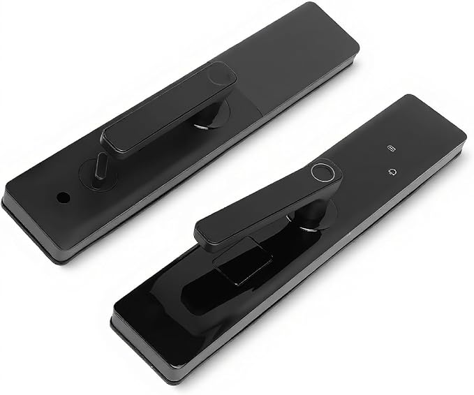 Smart Door Lock with Fingerprint Scanner, Keyless Entry with Handle, Biometric Password Card APP Control for Bedroom Home Hotel Office