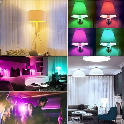 LED Color Changing Light Bulb with Remote Control, 10W E26 RGB+Daylight White 5700K LED Bulbs Dimmable with Memory Function, Ideal Lighting for Home Decoration,Stage,Bar,Party, 2 Pack