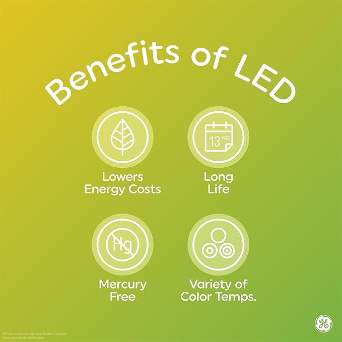 GE LED+ A19 Dusk to Dawn LED Light Bulbs, Automatic On/Off Outdoor Security Light, Soft White (8 Pack)