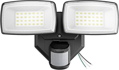Onforu 32W 2 Head Motion Sensor Outdoor Lights, 3200LM 6500K LED Security Light Hardwired, Dusk to Dawn, Motion Detector Light for Outside, IP65 Waterproof Flood Lights for Garage, Yard(Black)