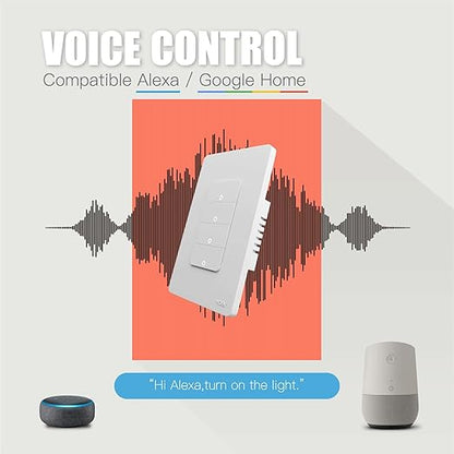 MOES Zigbee Smart Switches 4 Gang, No Neutral Wire, Require MOES Zigbee Hub, Inteligente Single Pole Light Switch, Compatible with Alexa Google Assistant, Support Tuya Smart Life