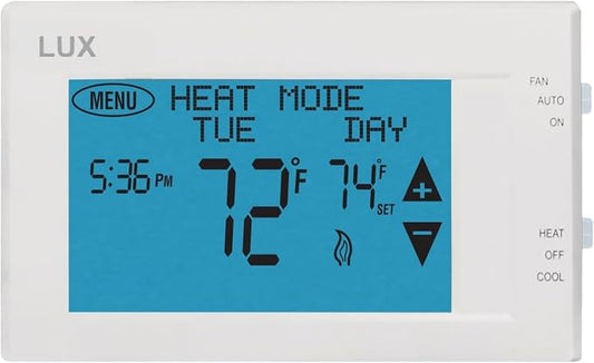 TX9600TS Programmable 7-Day Large Touchscreen Heating Cooling Thermostat, White | Large Touchscreen, Universal 2-Heat/1-Cool