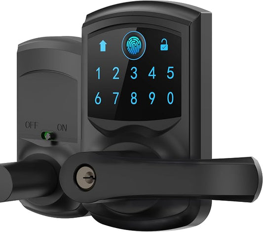 Smart Fingerprint Keyless Keypad Door Lock with Handle Biometrics Deadbolts