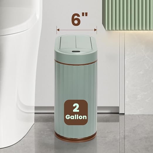 ELPHECO Motion Sensor Bathroom Trash Can with Lid 2 Gal Automatic Trash Can