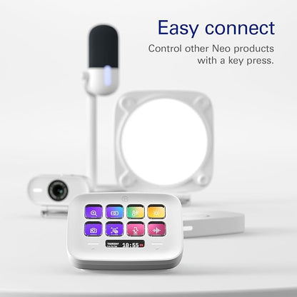 Elgato Stream Deck Neo, 8 Customizable Keys, 2 Touch Points | Automates repetitive tasks, Compatible with Zoom, Teams, Office apps, Smart home control, Zero-plastic packaging
