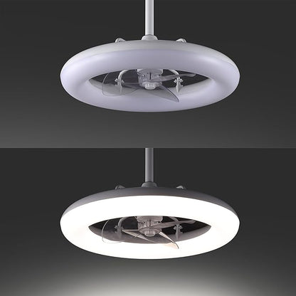 OVAL AIR AIR8001C Piero 21.5" Contemporary Minimalist 6-Speed Metal Mobile-App/Remote-Controlled Dimmable Smart Integrated LED Ceiling Fan Bedroom, Living Room, Dining Room, Frost White