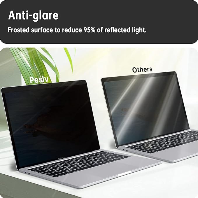 Peslv Magnetic Privacy Screen for MacBook Pro 15 Inch (2012-2015), Removable Anti Blue Light Glare Peep Filter Black Out Screen Protector for Mac 15.4 In Laptop Model (A1278 A1286 A1398)