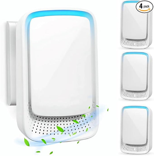 Plug In Air Air Purifier Small Mini Negative Ion Air Purifiers Quiet Ion Generator Portable Air Freshener Cleaner Ionizer for Home Bedroom Office Basement Smoke Pet Smell (4 Pack）