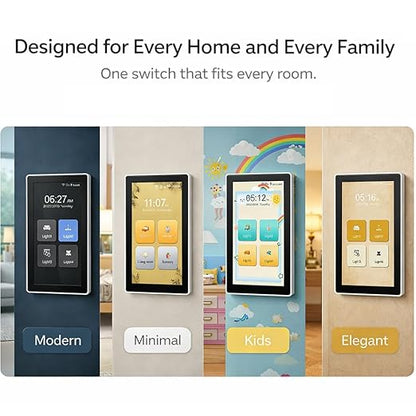 LANBON L10 Large LCD Smart Light Switch, Custom Display & Icons, 6-in-1 1/2/3/4 Gang & Curtain, 2.4GHz WiFi, Compatible with Alexa & Google Home, Motion Wake Screen, No Dimmer, Neutral Wire Required