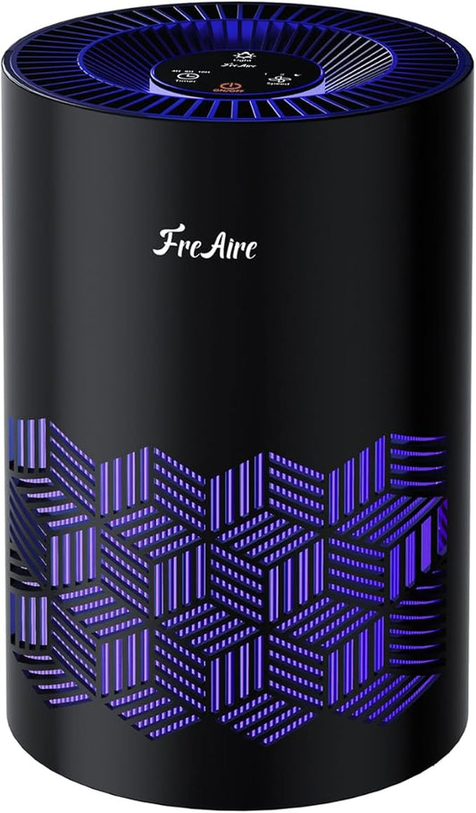 FreAire Air Purifiers for Bedroom Up to 1086 Ft², Air Purifiers for Home with Lights, HEPA Air Purifier Removes Dust Smoke Pollen Dander Smell, for Home/Pets/Bedroom