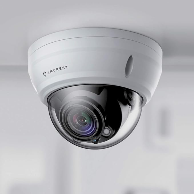 Amcrest UltraHD 4K Varifocal PoE Dome Outdoor Security Camera, 4K (8-Megapixel) 3840x2160P, 164ft Night Vision, 4X Optical Zoom, Motorized Varifocal Lens 58°-110°, White (REP-IP8M-2454EW) (Renewed)