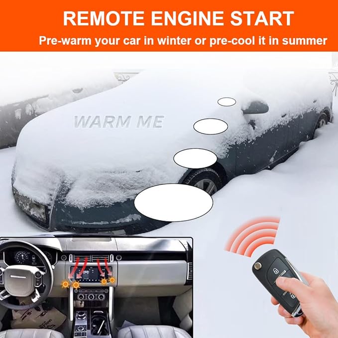 ① Car Keyless Entry Security Alarm System + ② Remote Engine Starter + ③ Push to Start Stop Iginition Button