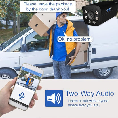 GW Security 16 Channel 12MP NVR 4K Two-Way Audio Full Color Night Vision Security Camera System with 16 x 8MP 4K Outdoor Indoor PoE Security Camera, Face Recognition/Human/Vehicle AI Detection