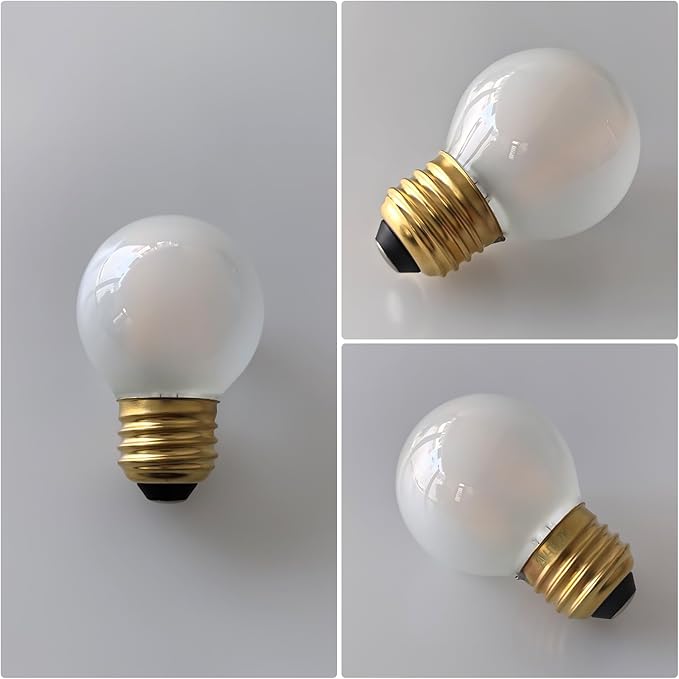 G16.5 E26 Dimmable LED Filament Globe Bulb, 2W/25W Equivalent 2700K Warm White Frosted Glass, Ideal for Decorative Lighting, 6-Pack
