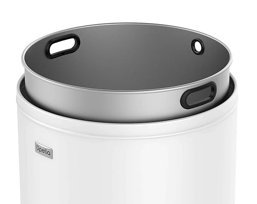 71 Liter / 18.8 Gallon Commercial Open Top Trash Can, Big Capacity, Brushed Stainless Steel (White)