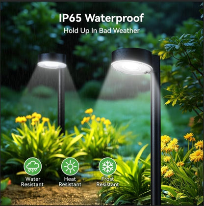 Ahaorigin 4 Pack Solar Pathway Lights Outdoor, 12 Brighter LED Solar Lights Outdoor Waterproof, Up to 12 Hrs Modern Path Light for Yard Garden Walkway Driveway Lawn, Cool White