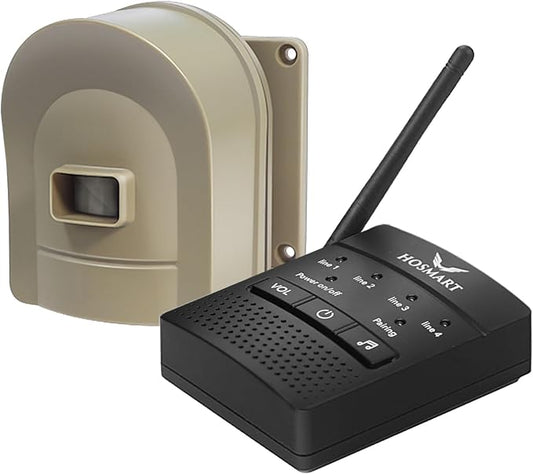 1/2 Mile Hosmart Driveway Alarm Wireless Motion Sensor System | Driveway Sensor Alert System Weatherproof Security Outdoor Motion Sensor & Detector Protect Outdoor/Indoor Property