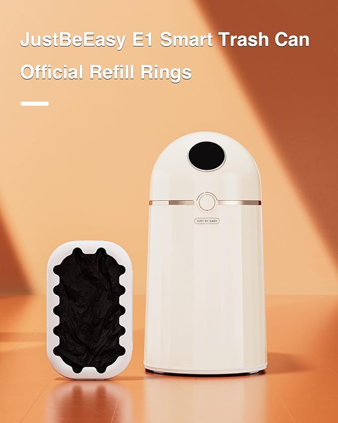 E1 Automatic Trash Can Refill Rings，Official Self Changing Garbage Bag for E1 Touchless Sensor Smart Trash Can, 6Pack - 150 Count (6 Months Supply)
