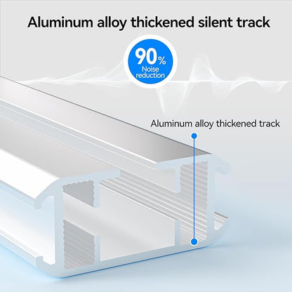 Smart Curtains System, Electric Curtain Track with Automated Rail, Motorized Curtain Rod with Remote Control, Works with Alexa Google Home Tuya App, Voice Control, for Home Bedroom (126 Inches)
