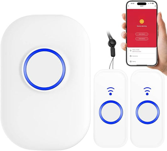 WiFi Wireless Caregiver Pager Call Button for Elderly at Home, App Control Medical Alert System for Seniors Patients Disabled Monitoring, Home Nursing Care Facility Use (Only Supports 2.4GHz WiFi)