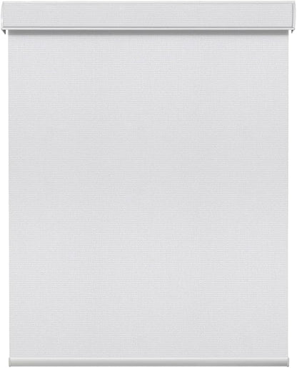 SmartWings Motorized Light Filtering Shades, Work with Matter Homekit Z-Wave Zigbee Alexa Google, 50% Blackout PVC Free Smart Blinds for Windows Cordless Window Shades with Remote Customized, White