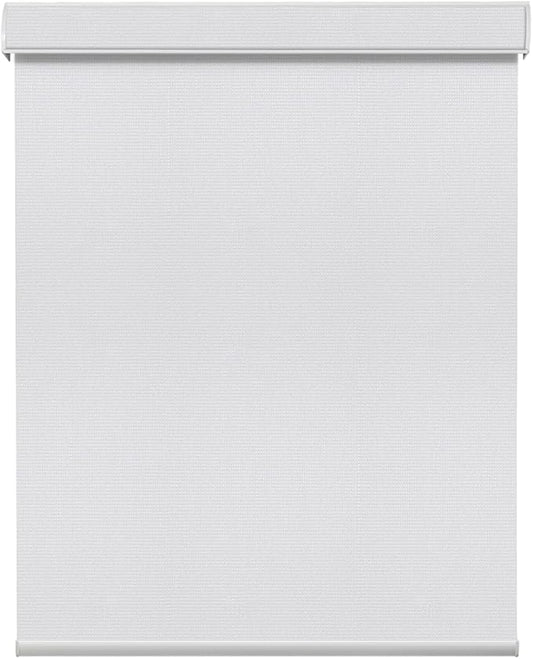 SmartWings Motorized Light Filtering Shades, Work with Matter Homekit Z-Wave Zigbee Alexa Google, 50% Blackout PVC Free Smart Blinds for Windows Cordless Window Shades with Remote Customized, White