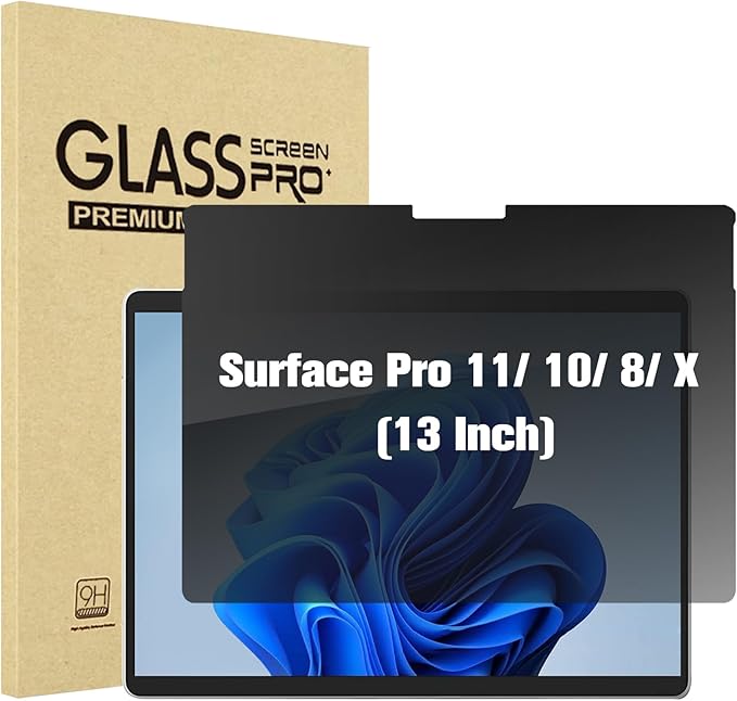 ProCase Microsoft Surface Pro 11/10 2024/Pro 8 / Pro X 13 inch Privacy Screen Protector, Anti-Spy Tempered Glass Ultra Thin Tinted Screen Film Guard for 13.0 Inch Surface Pro