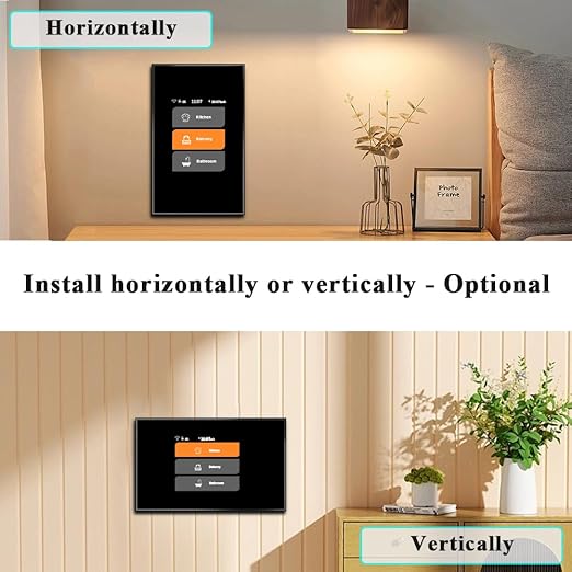 LANBON Smart Light Switch,1/2/3 Gang,3 Way for Whole House, LCD Magic Panel by WiFi Mesh Never be Offline, 2.4G Wi-Fi Smart Switch Compatible with Alexa&Google Home, Neutral Wire Required,L8-HS-Black