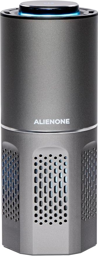 ALIENONE AP-C2-D Car Air Purifier, Portable Personal Mini Unit for Car Home Office Bedroom Desk Travel RV Camping, Compact Quiet Design, 360° Airflow for Small Spaces