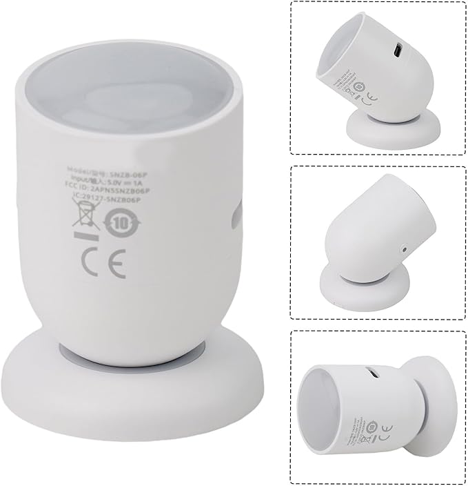For SONOFF SNZB-06P For ZIGBEE Human Presence Sensor, 5.8GHz Motion Detector With Light Sensing, Smart Home Automation For Alexa & For SMARTTHINGS, White
