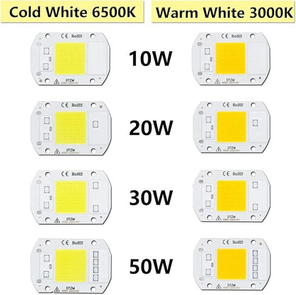 10pcs a lot 50W AC220V LED COB Chip Engine Smart IC Chips for DIY LED Floodlight Spotlight Lamp(White 6000-6500K)